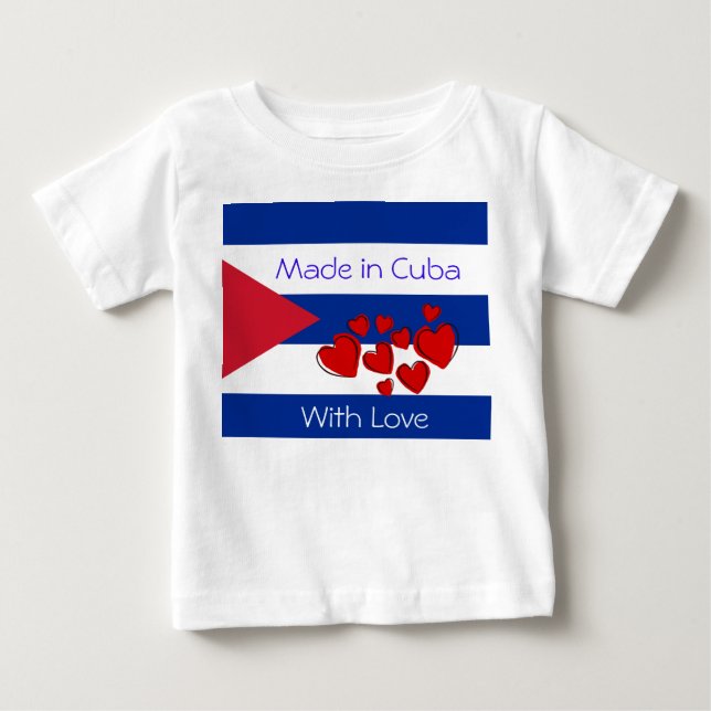 Camiseta De Bebé Hecho en Cuba - bandera cubana (Anverso)