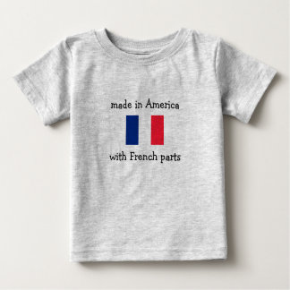 Camiseta De Bebé hecho en Estados Unidos con partes francesas
