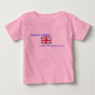 Camiseta De Bebé Hecho en Estados Unidos con piezas británicas