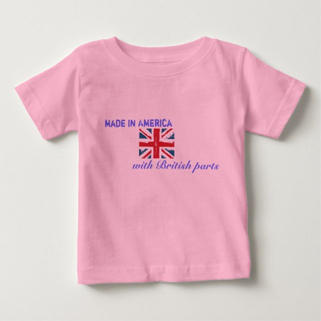Camiseta De Bebé Hecho en Estados Unidos con piezas británicas (Anverso)