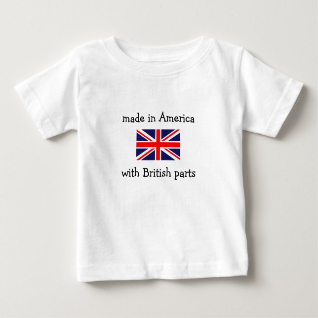 Camiseta De Bebé hecho en Estados Unidos con piezas británicas (Anverso)