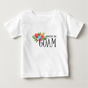 Camiseta De Bebé Hecho en Guam con flores