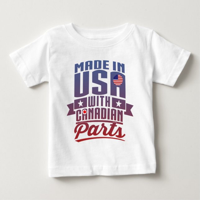 Camiseta De Bebé Hecho en los E.E.U.U. con las piezas canadienses (Anverso)