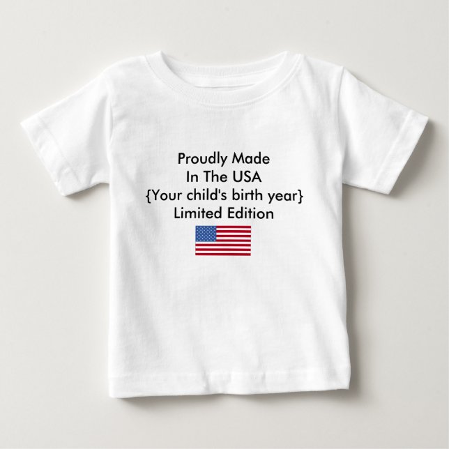 Camiseta De Bebé Hecho orgulloso en el personalizar de la edición (Anverso)