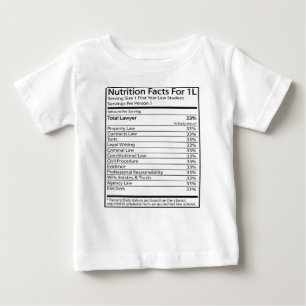 Camiseta De Bebé Hechos de la nutrición para 1L