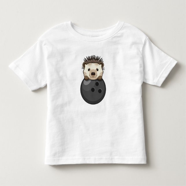 Camiseta De Bebé Hedgehog en el Bowling con bolas (Anverso)