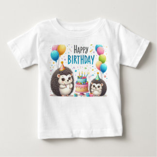 Camiseta De Bebé Hedgeogs generados Feliz cumpleaños