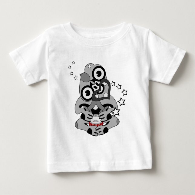 Camiseta De Bebé Hei Tiki New Zealand Drum Maori Design (Anverso)