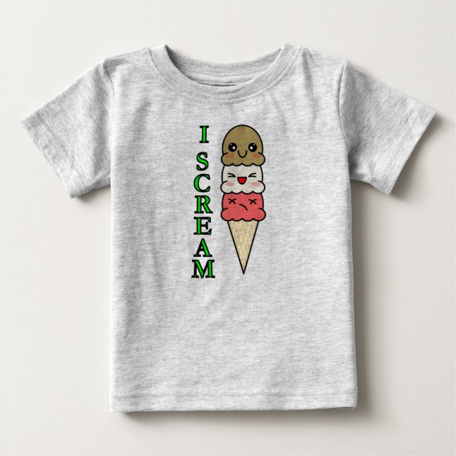 Camiseta De Bebé Helado de Kawaii (Anverso)