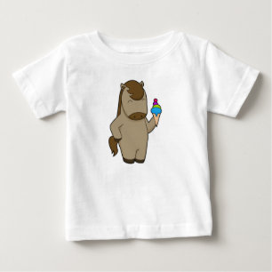 Camiseta De Bebé Helado de waffle de caballo
