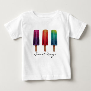 Camiseta De Bebé Helados De Paleta Lindos Acuarela
