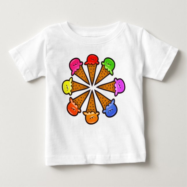 Camiseta De Bebé Helados Multicolor No. 3 (Anverso)