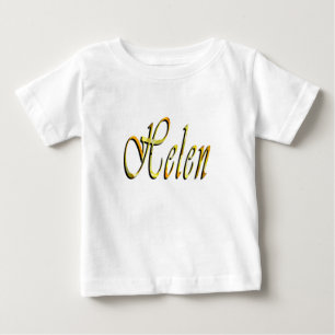 Camiseta De Bebé Helen Nombre En Floral Amarillo,