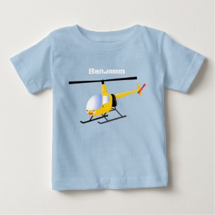 Camiseta De Bebé Helicóptero de personalizado alegre amarillo lindo