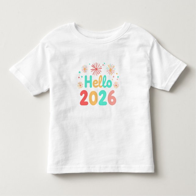 Camiseta De Bebé Hello 2026 Toddler Girl T-Shirt | Cute New Year  (Anverso)