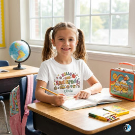 Camiseta De Bebé Hello 2nd Grade Retro Groovy Icons Personalized Na