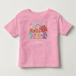 Camiseta De Bebé Hello Pre-K Colorful Elemental School Pink