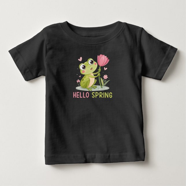 Camiseta De Bebé Hello Spring Frog, Nature Lover (Anverso)