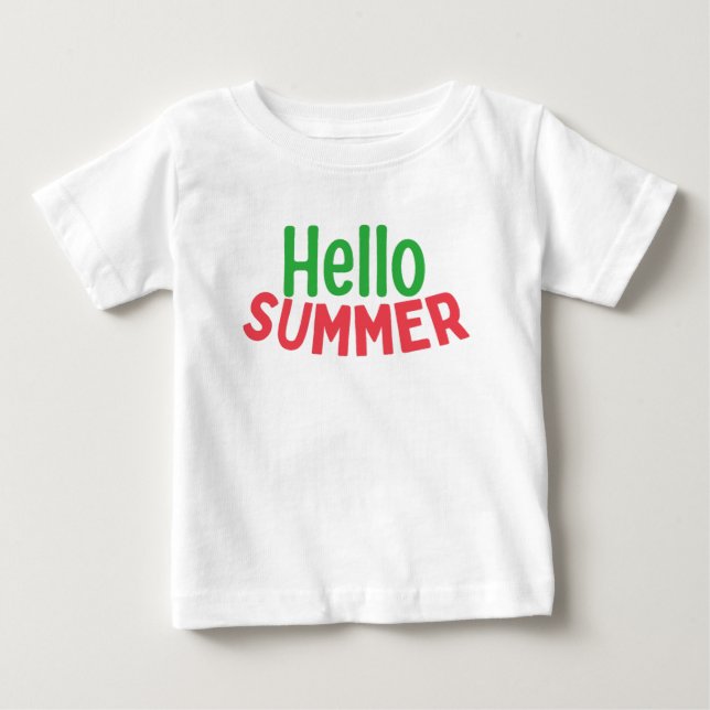 Camiseta De Bebé hello summer (Anverso)