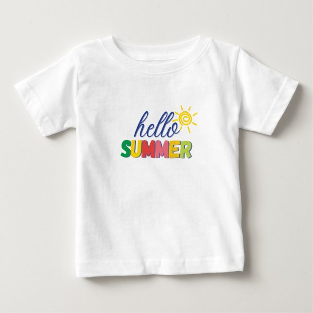 Camiseta De Bebé "hello summer" baby t-shirt (Anverso)