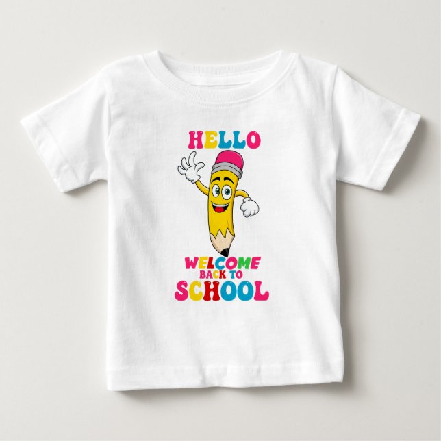 Camiseta De Bebé hello welcome back to school  (Anverso)
