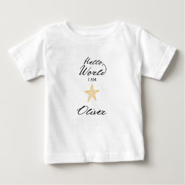 Camiseta De Bebé Hello World I am..., Personalized Name Kids Shirt