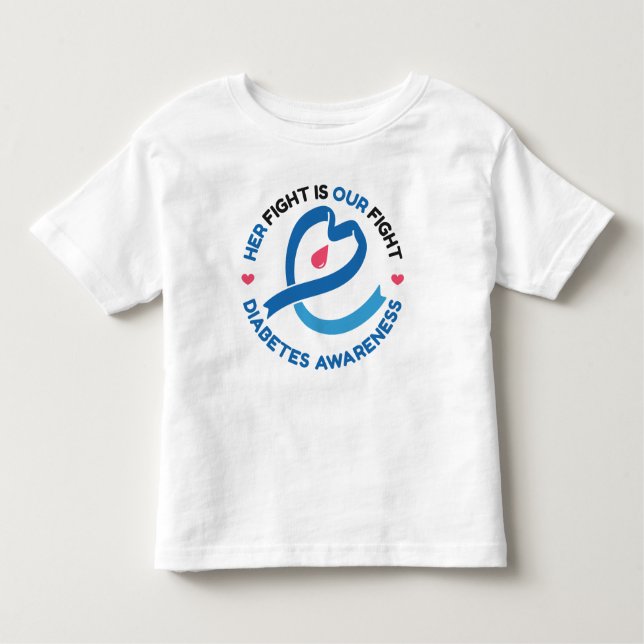 Camiseta De Bebé Her Fight Is Our Fight – Diabetes Awareness (Anverso)