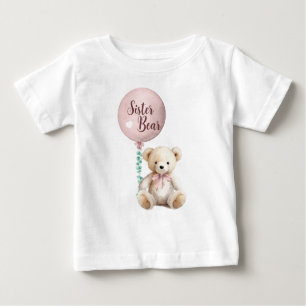 Camiseta De Bebé Hermana Bear Teddy Baby Shower T-Shirt