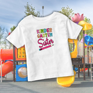 Camiseta De Bebé Hermana de jardín de infancia colorido – Primer dí