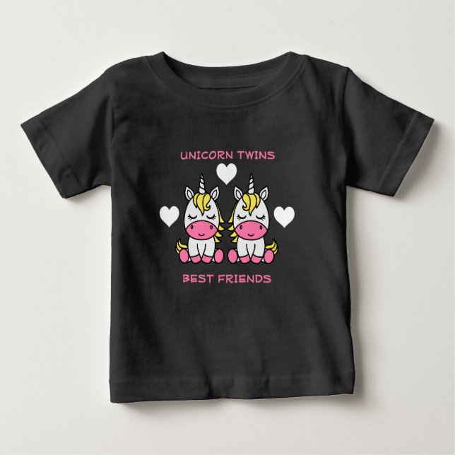 Camiseta De Bebé Hermana gemela de unicornio (Anverso)