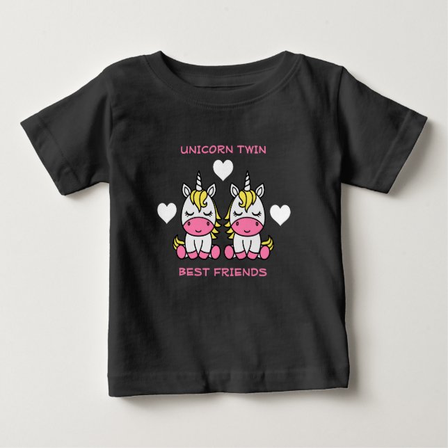 Camiseta De Bebé Hermana gemela de unicornio (Anverso)