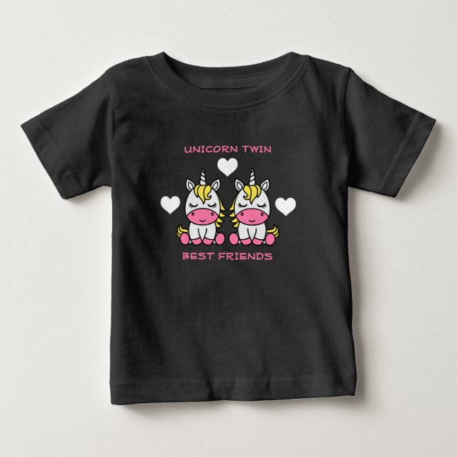 Camiseta De Bebé Hermana gemela unicornio (Anverso)