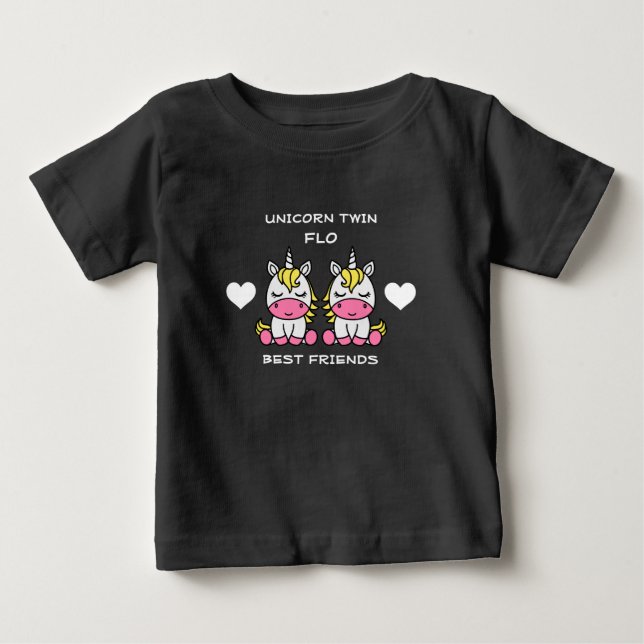 Camiseta De Bebé Hermana gemela unicornio  (Anverso)