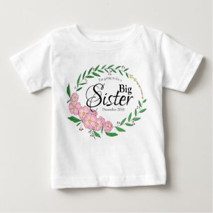Camiseta De Bebé Hermana grande a ser guirnalda de la flor