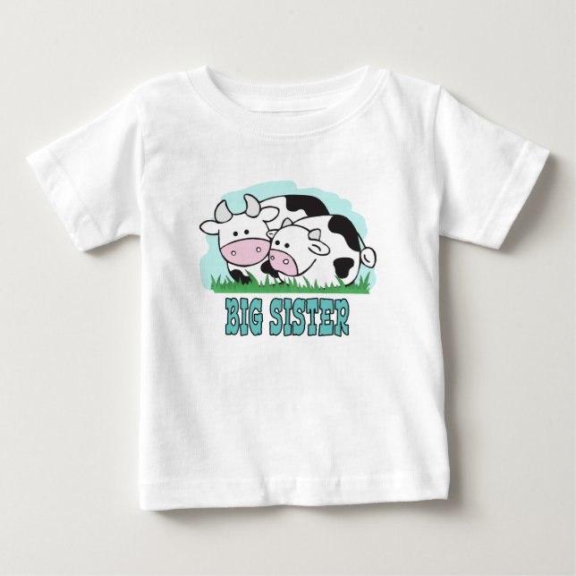 Camiseta De Bebé Hermana grande de vacas cortas (Anverso)