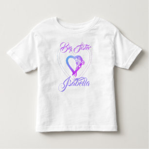 Camiseta De Bebé Hermana Grande Hermana Pequeña Floral Corazón