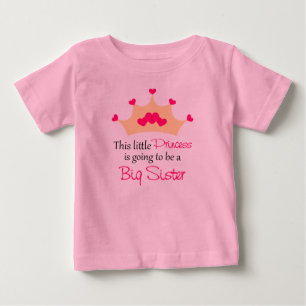 Camiseta De Bebé Hermana Grande Para Ser Princesa Personalizada En 