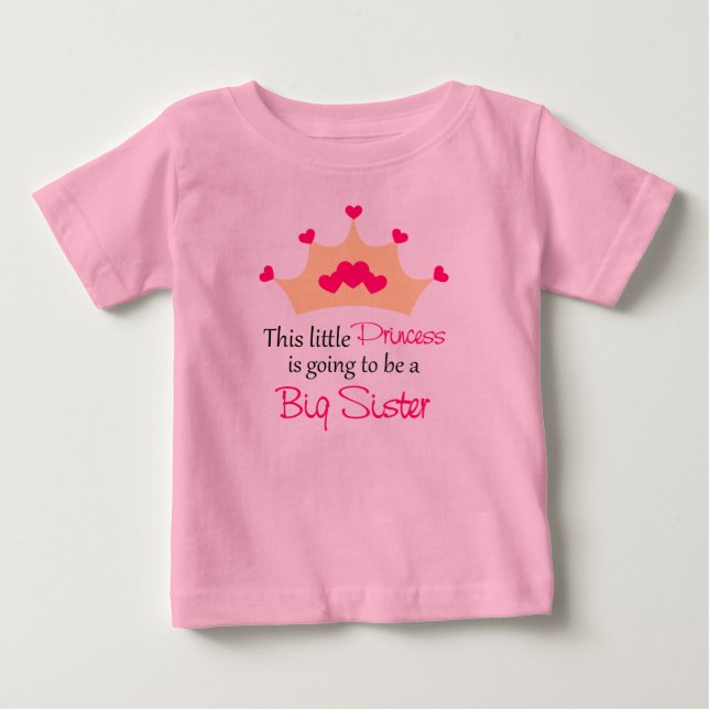 Camiseta De Bebé Hermana Grande Para Ser Princesa Personalizada En  (Anverso)