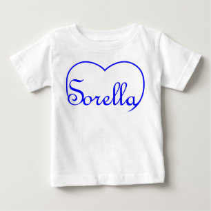Camiseta De Bebé Hermana italiana Hermana corazón Azul