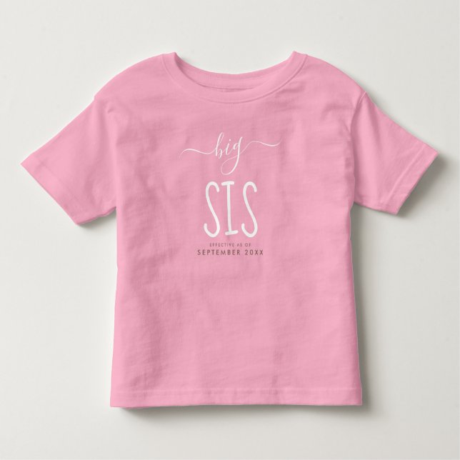 Camiseta De Bebé Hermana Mayor | Anuncio Personalizado de Nuevo Beb (Anverso)