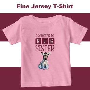 Camiseta De Bebé Hermana mayor cebra linda rosa