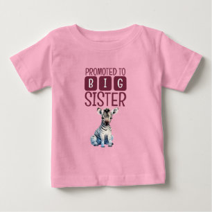 Camiseta De Bebé Hermana mayor cebra linda rosa