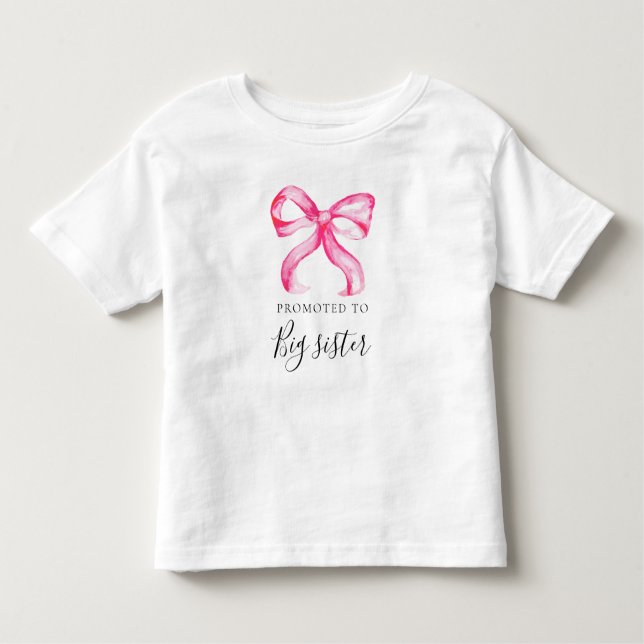 Camiseta De Bebé Hermana Mayor Coqueta de Cumpleaños con Lazo Rosa (Anverso)