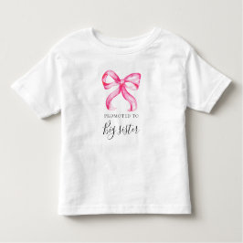Camiseta De Bebé Hermana Mayor de Baby Shower Coquette con Lazo Ros