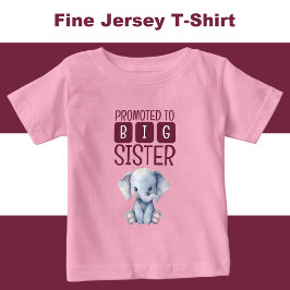Camiseta De Bebé Hermana mayor elefante rosa linda