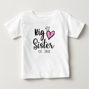 Camiseta De Bebé Hermana mayor EST 2021, revelación de embarazo