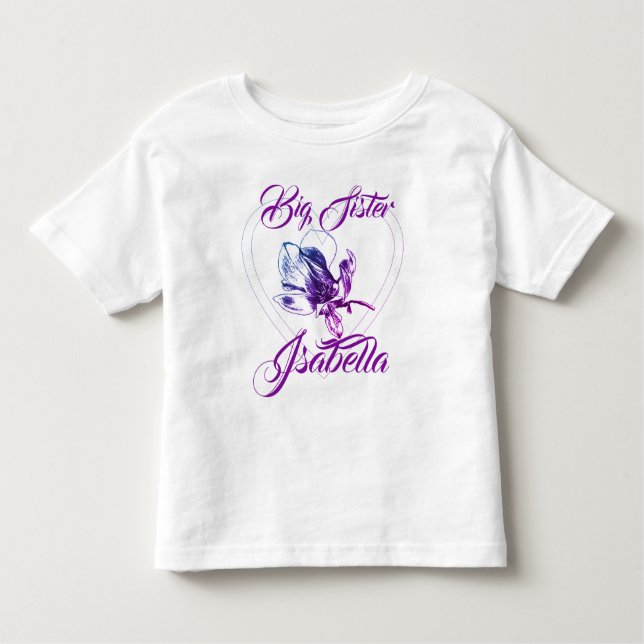 Camiseta De Bebé Hermana Mayor Hermana Menor Orquídea (Anverso)