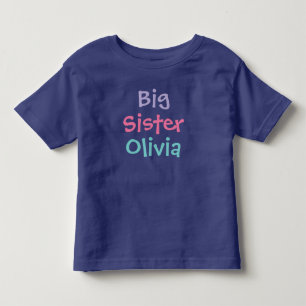 Camiseta De Bebé Hermana Mayor Monograma Nombre Real