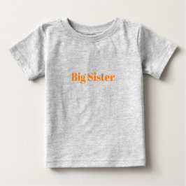 Camiseta De Bebé Hermana Mayor nombre personalizado naranja