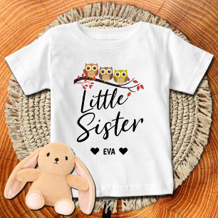 Camiseta De Bebé Hermana Menor Búho